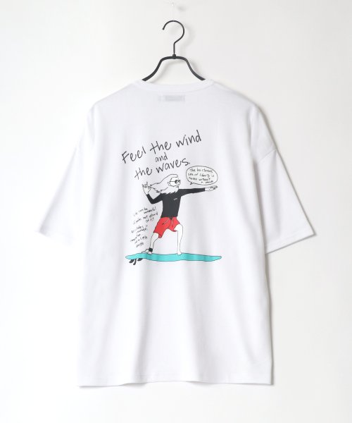 LAZAR(ラザル)/【Lazar】バックプリント Surf ＆ Street イラスト グラフィック ポンチ オーバーサイズ Tシャツ/img32