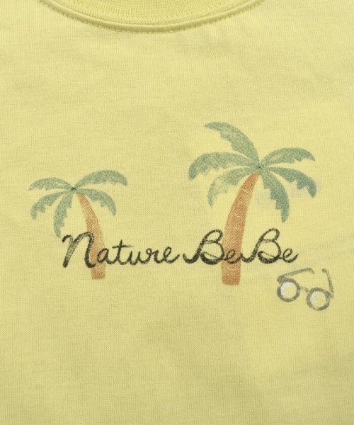 BeBe(ベベ)/手書き イラスト 風 ヤシの木 サングラス チェック ドッキング Tシャツ（80/img15
