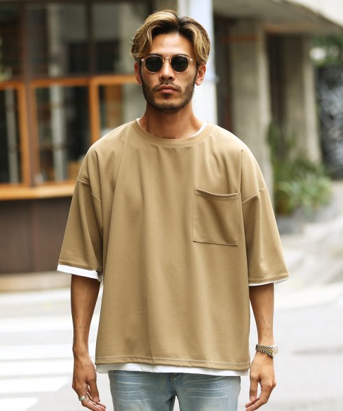 アンサンブルtシャツ Tシャツ メンズ おしゃれ ティーシャツ 半袖 カットソー トップス クルーネック アンサンブル ビッグシルエット ジギーズショップ Jiggys Shop Magaseek