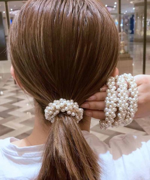 shoppinggo(ショッピングゴー)/ヘアゴム パール バブル シンプ ブレスレット ビーズ ヘア留め ヘアアクセサリー 髪飾り 上品 パーティー飾り/img12