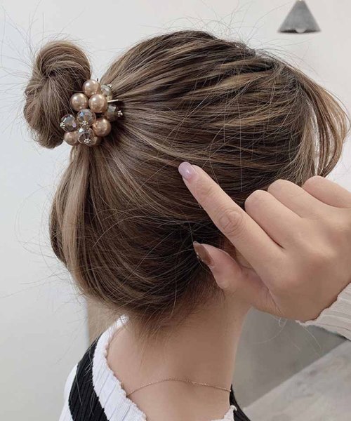 セール ヘアゴム キラキラ パール おしゃれ ヘアアクセサリー リボン結び シンプル 髪留め ショッピングゴー Shoppinggo Magaseek