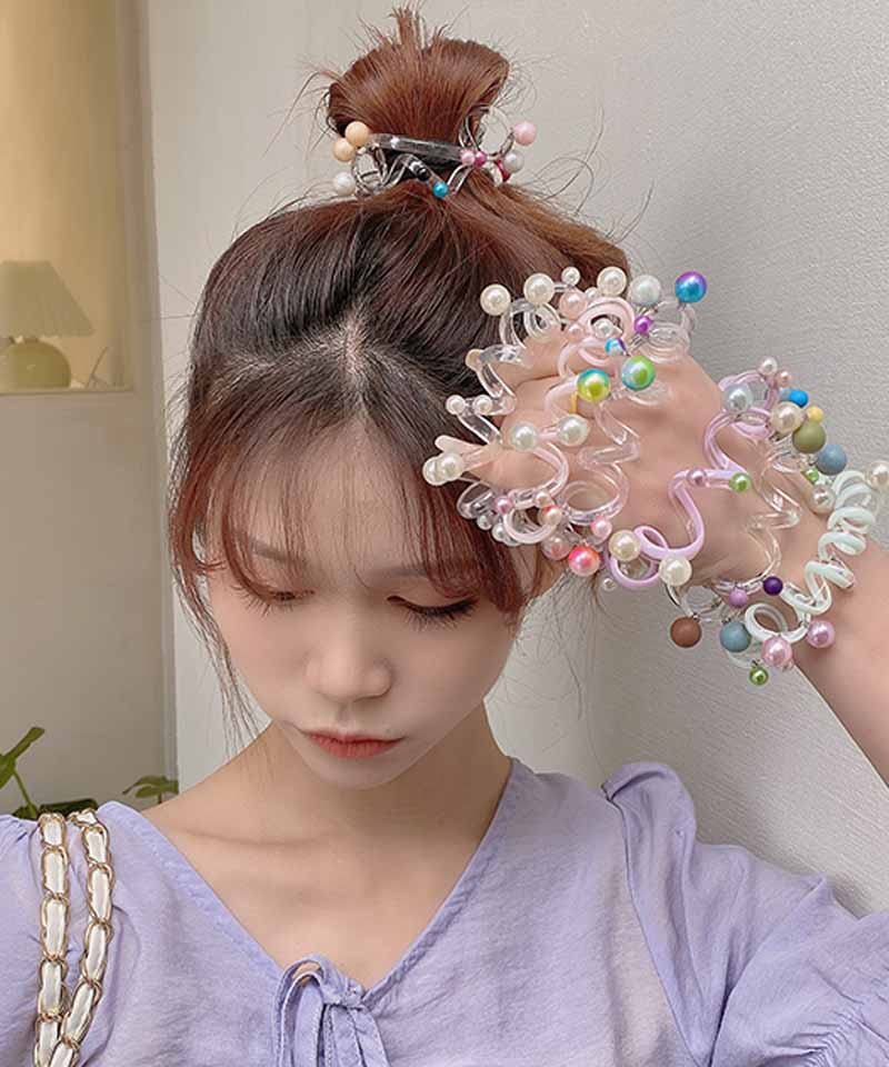 大ぶりパールフラワー】ベビーヘアクリップ ヘアゴム