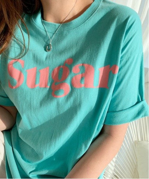 NANING9(ナンニング)/NANING9(ナンニング)Sugar半袖Tシャツ Tシャツ 半袖 ロゴ トップス ゆったり レディース オーバーサイズ/img12