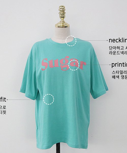 NANING9(ナンニング)/NANING9(ナンニング)Sugar半袖Tシャツ Tシャツ 半袖 ロゴ トップス ゆったり レディース オーバーサイズ/img18