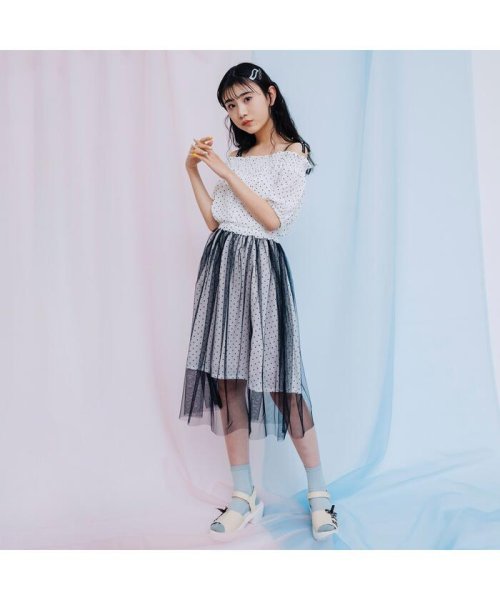 セール チュールレイヤードオフショルワンピ アルジー Algy Magaseek