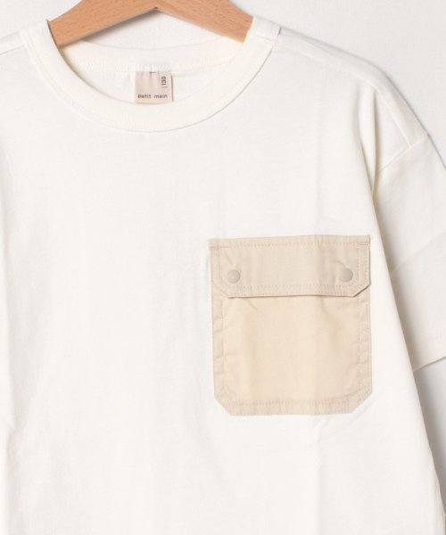 petit main(プティマイン)/【吸水速乾】ポケット付裾切り替えTシャツ/img02
