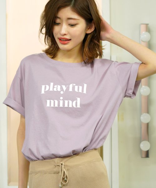 ロゴプリントtシャツ Tシャツ カットソー トップス 半袖 レディース ロゴ カジュアル コットン お家コーデ ロゴt ゆったり クルーネック 新色 アドティエ Ad Thie Magaseek