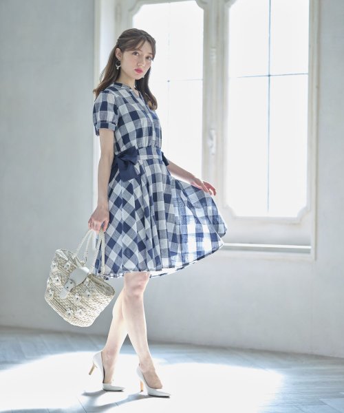 スキッパーギンガムチェックワンピース トッコクローゼット Tocco Closet Magaseek