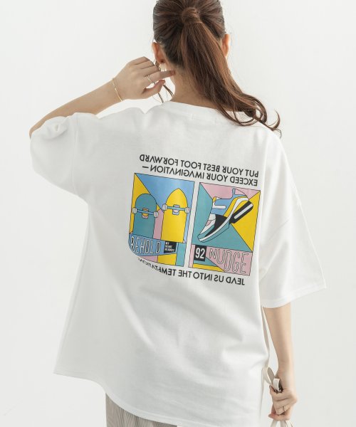 Rocky Monroe(ロッキーモンロー)/プリントT 半袖 メンズ レディース カジュアル ストリート Tシャツ イラスト ホワイト ブラック ビッグシルエット ドロップショルダー スニーカー スケボー/img08