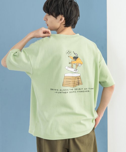 Rocky Monroe(ロッキーモンロー)/プリントT 半袖 メンズ レディース カジュアル ストリート Tシャツ バックプリント イラスト ホワイト ブラック ビッグシルエット ドロップショルダー スケ/img36