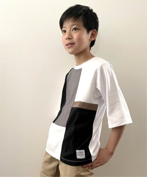 ikka kids(イッカ　キッズ)/【キッズ】MKリサイクルポリ切替7分七分袖Tシャツ(120〜160cm)/img09