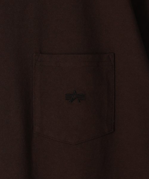 ALPHA INDUSTRIES(アルファインダストリーズ)/【ALPHA】 アルファ ワンポイントロゴ刺繍ポケット 半袖Tシャツ/img01