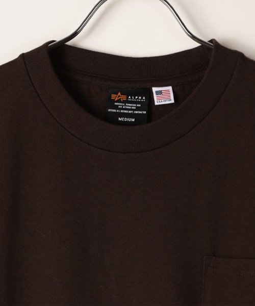 ALPHA INDUSTRIES(アルファインダストリーズ)/【ALPHA】 アルファ ワンポイントロゴ刺繍ポケット 半袖Tシャツ/img03