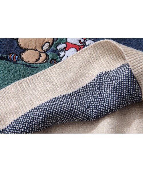 HOOK(HOOK（フック）)/【HOOK】パッチワーク刺繍 古着風 薄手ニット・セーター/img07