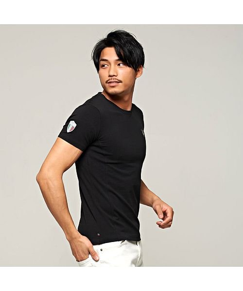 VIOLA(ヴィオラ)/VIOLA バックメタリックプリント入りストレッチクルーネック半袖Tシャツ メンズ トップス メタリックプリント ストレッチ 伸縮性 【C】/img06