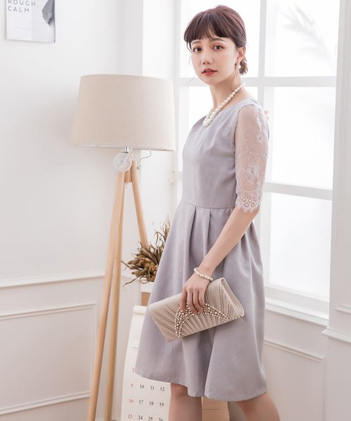 DRESS+(ドレス プラス)/レーススリーブ＆結婚式・お呼ばれ対応ワンピースドレス/img15