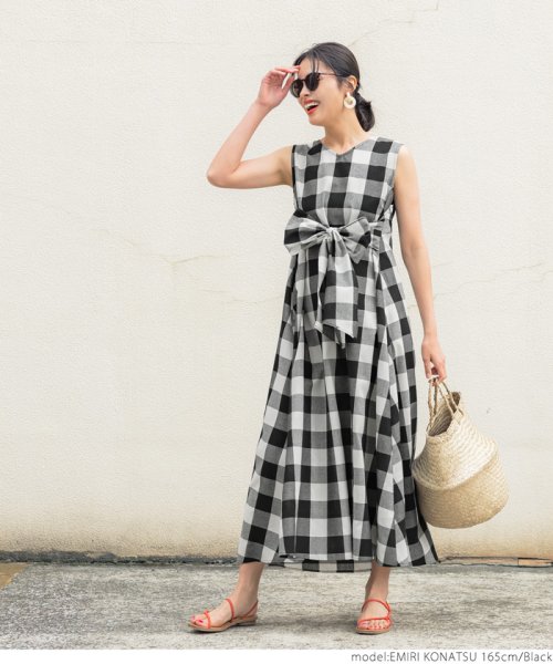 クーポン開催中 前後2way ビッグリボンブロックチェックワンピース コカ Coca Magaseek