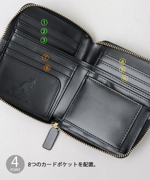 KANGOL(KANGOL)/KANGOL カンゴール ラウンドジップ ショートウォレット 二つ折り財布 シンプル コンパクト ミニ財布/img05