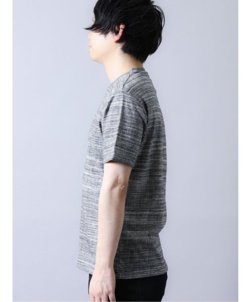 semanticdesign(セマンティックデザイン)/接触冷感メランジボーダー クルーネック半袖Tシャツ/img01
