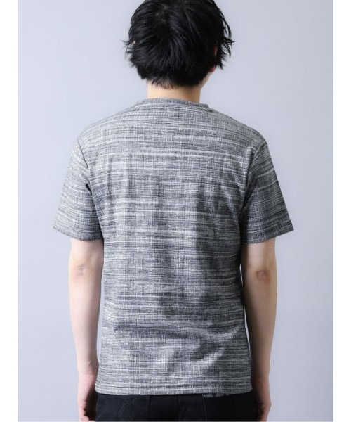semanticdesign(セマンティックデザイン)/接触冷感メランジボーダー クルーネック半袖Tシャツ/img02
