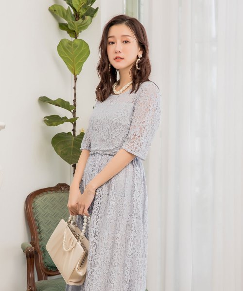 DRESS+(ドレス プラス)/総レースAラインワンピース結婚式対応パーティドレス/img26