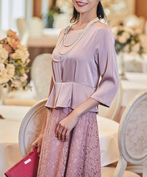 セットアップ風ワンピースドレス 結婚式 パーティー フォーマル セレモニー ドレス スター Dress Star Magaseek
