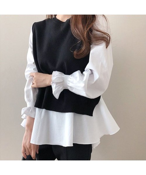 シャツブラウス ニットベスト 2点セット 人気・おすすめ｜使いやすい・旅行におすすめ 品質保証 全国発送 日本国内発送・最短翌日お届け