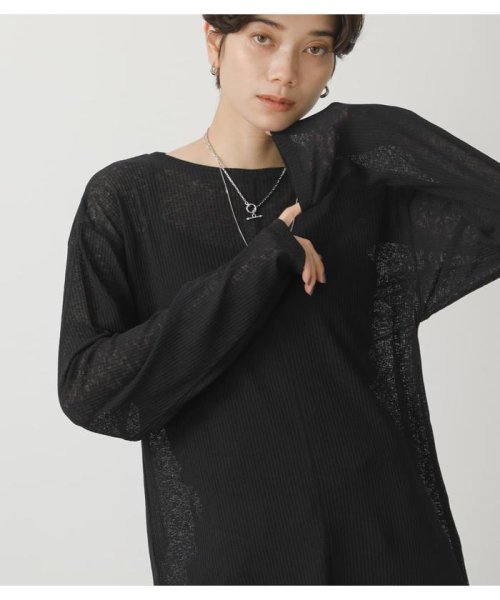 AZUL by moussy(アズールバイマウジー)/SHEER TELECO TOPS/img02