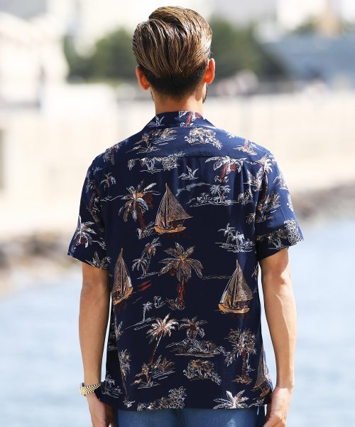 セール ジギーズショップ Jiggys Shop レーヨン アロハシャツ アロハ シャツ メンズ 半袖 柄シャツ 開襟 オープンカラー Magaseek