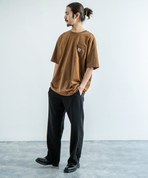 Rocky Monroe(ロッキーモンロー)/CARHARTT カーハート Tシャツ メンズ レディース K87 ポケTee 半袖 無地 ポケット ワークウェア ルーズシルエット ビッグサイズ クルーネック/img58