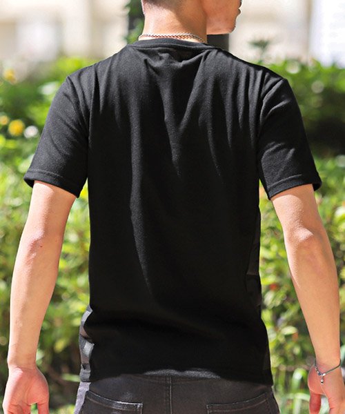 LUXSTYLE(ラグスタイル)/レインボー刺繍サイドロゴプリント半袖Tシャツ/Tシャツ メンズ 半袖 刺繍 ロゴ レインボー サイドロゴ プリント/img01