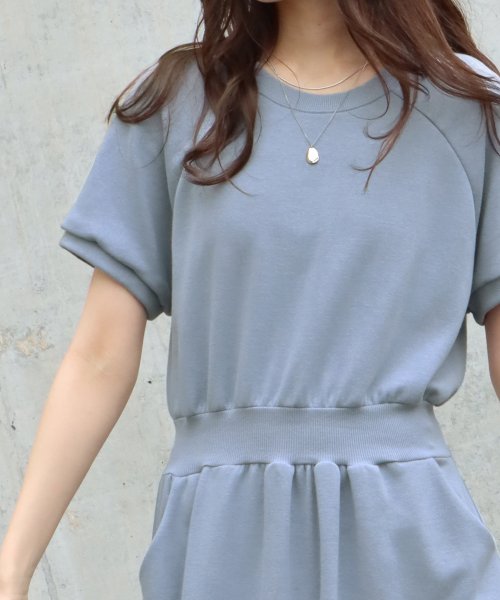 パフスリーブ半袖スウェットワンピース ブルーイースト Blueeast Magaseek