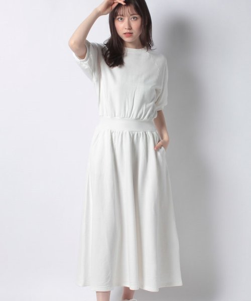 セール 裏毛ウエストギャザー5分袖ワンピース プレフェリール Preferir Magaseek