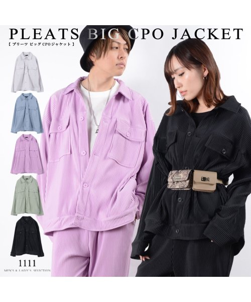 1111clothing(ワンフォークロージング)/◆プリーツ ビッグ CPOジャケット◆ ビッグシルエット ジャケット メンズ CPO レディース CPOジャケット シャツ シャツジャケット ビッグシャツ セッ/img01