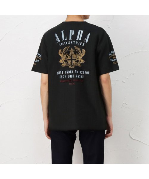 MAC HOUSE(men)(マックハウス（メンズ）)/ALPHA アルファ ヘリンボーン半袖プリントTシャツ TC1477－0/img05