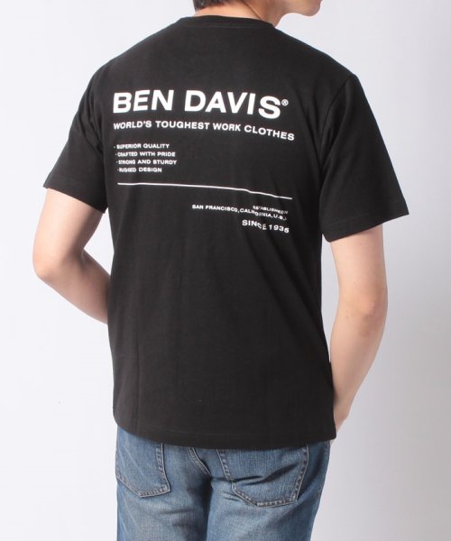 BEN DAVIS(BEN DAVIS)/【BENDAVIS】 ベンデイビス ミニゴリラワンポイント刺繍 ロゴバックプリント半袖Tシャツ/img13