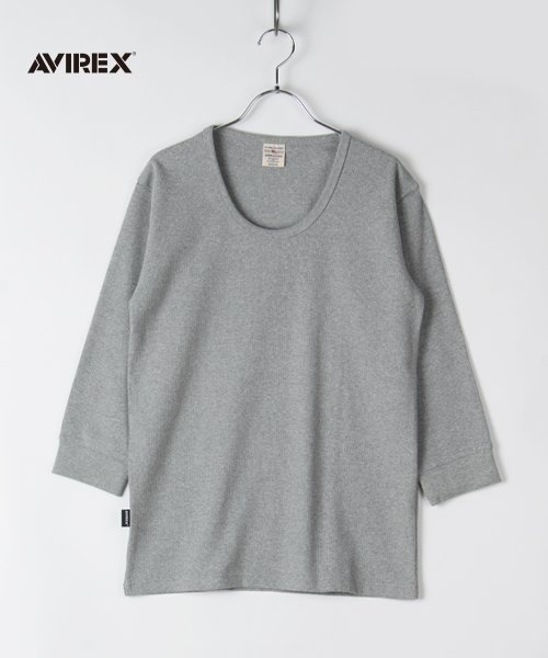 AVIREX(AVIREX)/【AVIREX】アヴィレックス テレコリブ クルーネック 七分袖 Tシャツ/img01