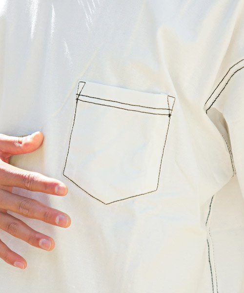 LUXSTYLE(ラグスタイル)/ヘビーウェイトステッチデザインTシャツ/Tシャツ メンズ 半袖 ビッグシルエット ステッチ 胸ポケット/img15