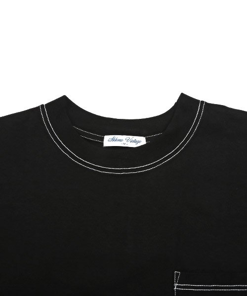 LUXSTYLE(ラグスタイル)/ヘビーウェイトステッチデザインTシャツ/Tシャツ メンズ 半袖 ビッグシルエット ステッチ 胸ポケット/img17