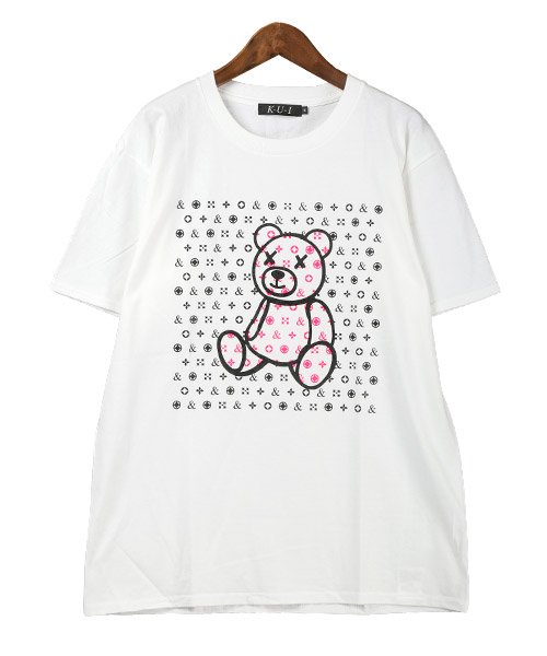 LUXSTYLE(ラグスタイル)/アプリント半袖Tシャツ/Tシャツ メンズ 半袖 ベアー プリント/img09