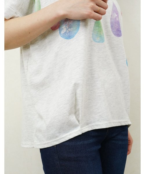 Fizz(フィズ)/【2021新作】水彩イラストプリント－しずく－ タックデザイン半袖Tシャツ　myke SS/img08