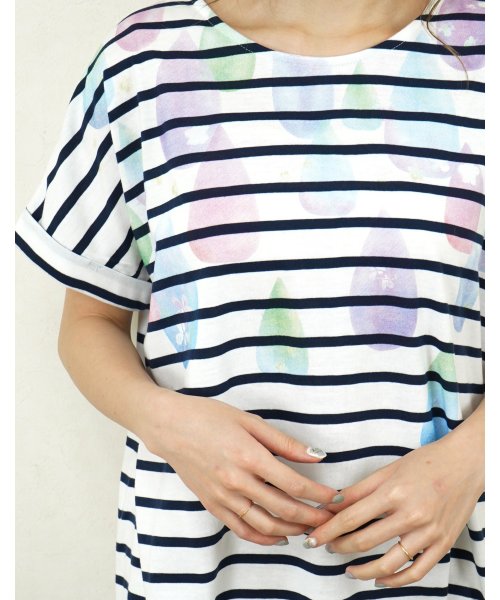 Fizz(フィズ)/【2021新作】水彩イラストプリント－しずく－ タックデザイン半袖Tシャツ　myke SS/img11