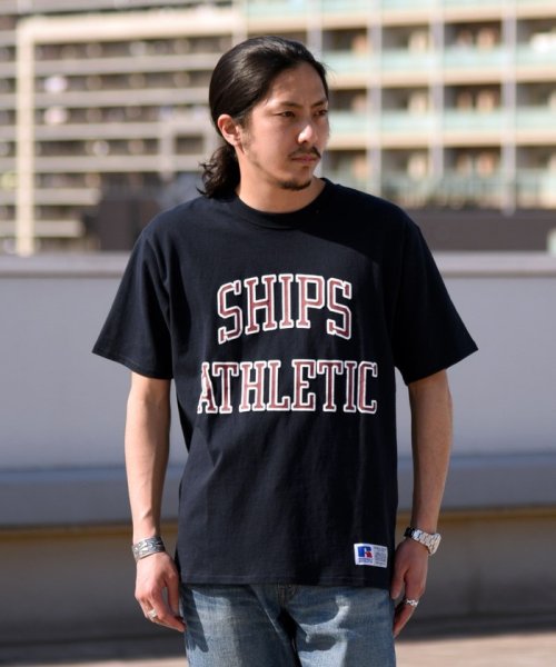 SHIPS MEN(シップス　メン)/【WEB限定/SHIPS別注】RUSSELL ATHLETIC: ビッグ ロゴ プリント Tシャツ/img12