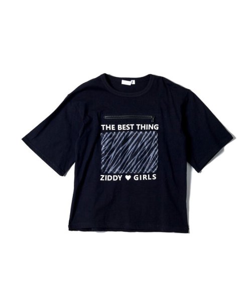 ZIDDY(ジディー)/【ニコ☆プチ掲載】ゼブラパッチ バッグロゴ ルーズ Tシャツ(130~160cm/img07