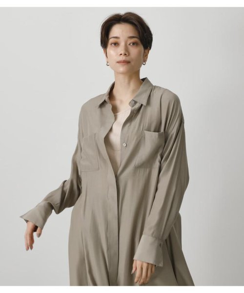 AZUL by moussy(アズールバイマウジー)/SHINY ASYMMETRY LONG SHIRTS/img21