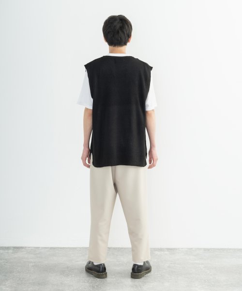 アンサンブル ビッグtシャツ ニットベスト メンズ 半袖 カットソー インナー カジュアル きれいめ シンプル ビッグシルエット オーバーサイズ 無地 春夏 重 ロッキーモンロー Rocky Monroe Magaseek