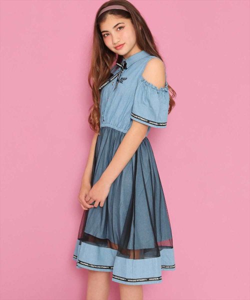 セール 50 Off 肩あきチュール重ねデニムワンピース アナップガール Anap Girl Magaseek セール 50 Off 肩あきチュール重ねデニムワンピース アナップガール Anap Girl Magaseek