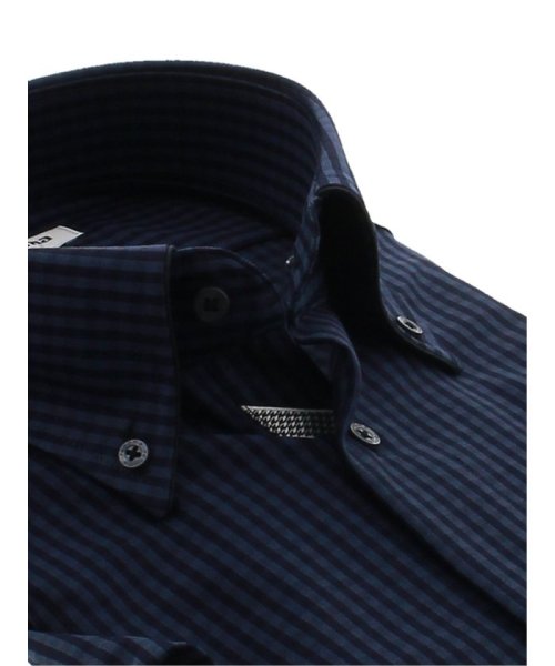 TAKA-Q(タカキュー)/ノーアイロンストレッチ スリムフィット ボタンダウン半袖ニットシャツ/img01