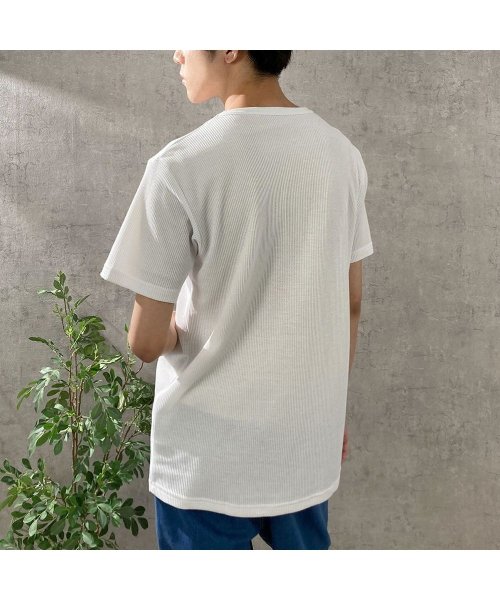 MAC HOUSE(men)(マックハウス（メンズ）)/NAVY ネイビー 倍速 ワッフル半袖Tシャツ MH/03756SS/img05