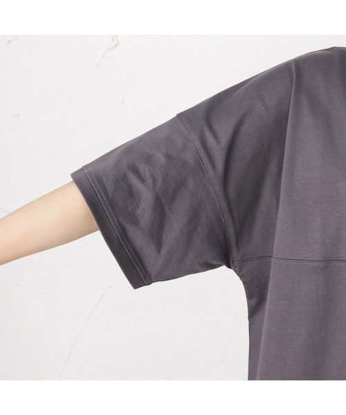MAC HOUSE(women)(マックハウス（レディース）)/NAVY ネイビー オーガニックコットン 袖リブ切り替えTシャツ OGCS1007/img14